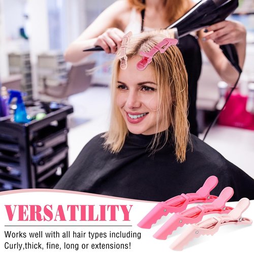 Havawish 12 Pcs Matte Alligator Hair Clips - Stylish Hair Sectioning Clips for Women | Pink