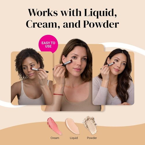 Keshima Angled Concealer Brush - Seamless Under-Eye Concealing & Contouring - Soft Synthetic Bristles