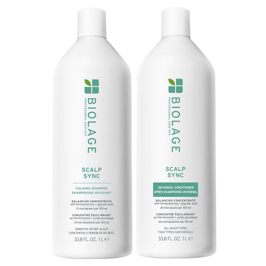 Biolage Scalp Sync Calming Shampoo & Conditioner Set - Hydrates Irritated Scalp, Vegan & Cruelty-Free, 33.8 Fl Oz