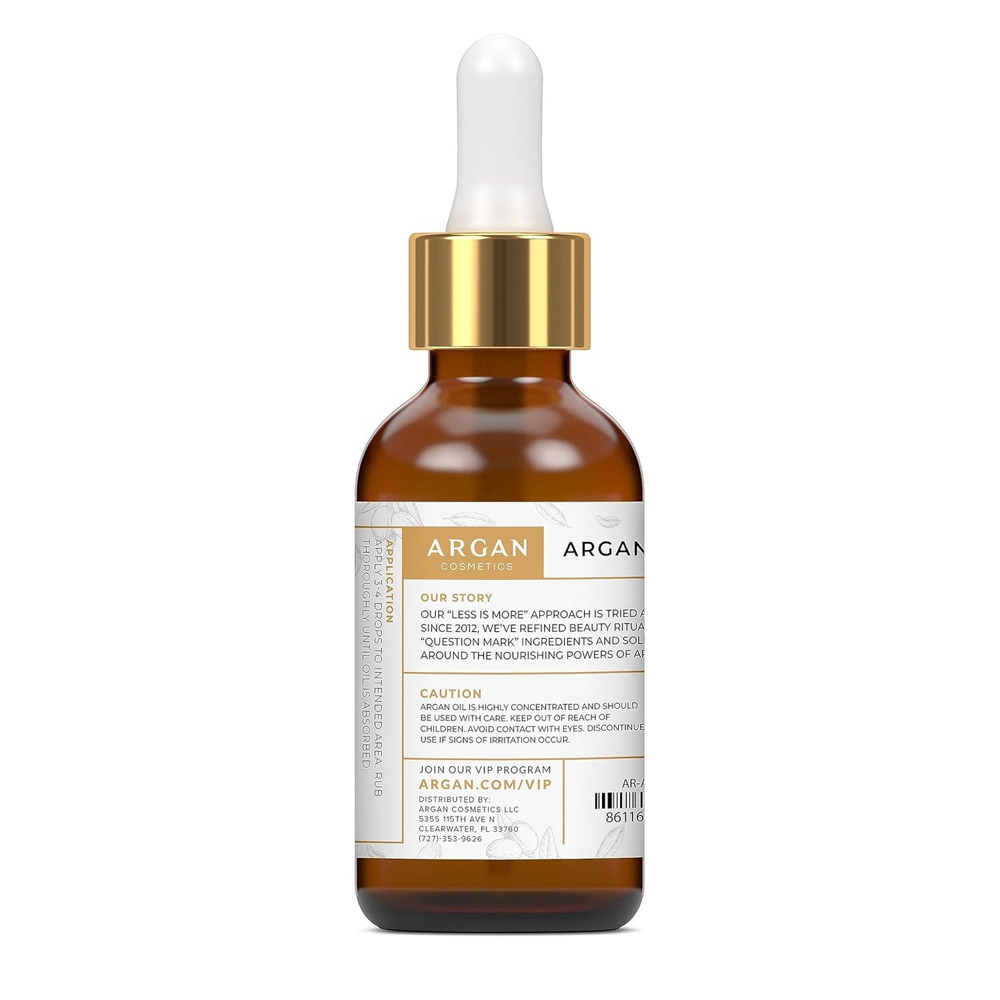 Argan Cosmetics 100% Pure Organic Moroccan Argan Oil - Cold Pressed, Unscented Moisturizer for Hair, Skin & Nails - 2 Fl Oz