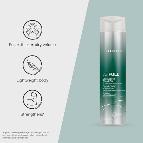 Joico JoiFULL Volumizing Shampoo - Instant Body & Long-Lasting Fullness for Fine Hair | Boost Shine with Lotus Flower & Bamboo Extract