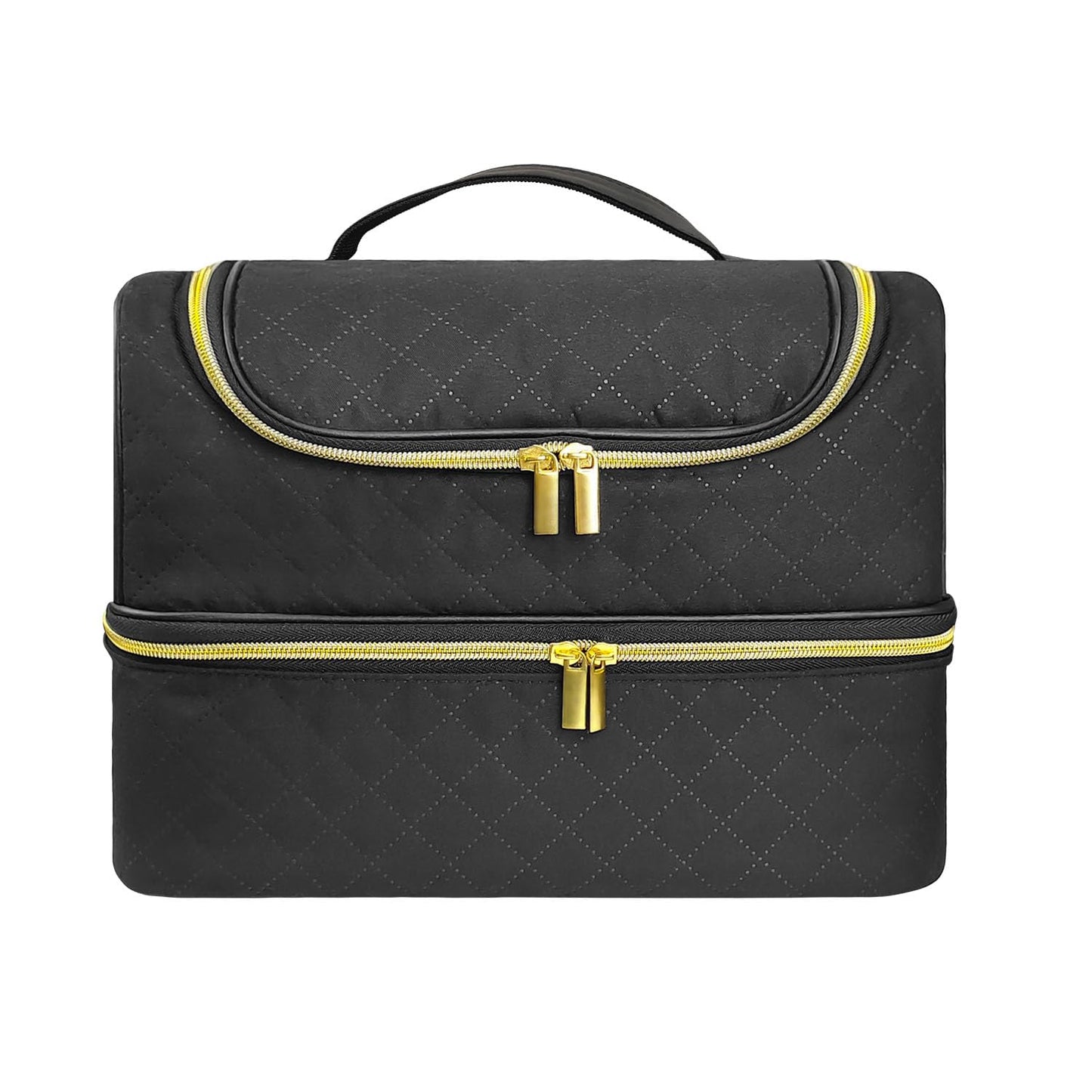 Nail Polish Carrying Case, Double-Layer Nail Polish Storage Bag- Fits Nail Dryer Lamp and 60 Bottles(15ml/0.5 fl.oz), Nail Polish Organizer bag with Dividers for Manicure Set