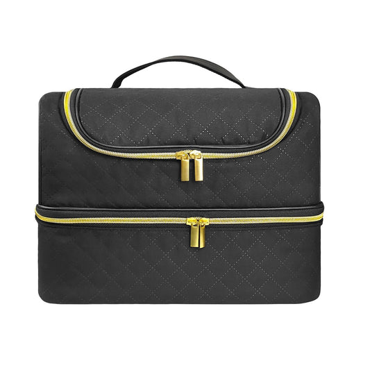 Nail Polish Carrying Case, Double-Layer Nail Polish Storage Bag- Fits Nail Dryer Lamp and 60 Bottles(15ml/0.5 fl.oz), Nail Polish Organizer bag with Dividers for Manicure Set