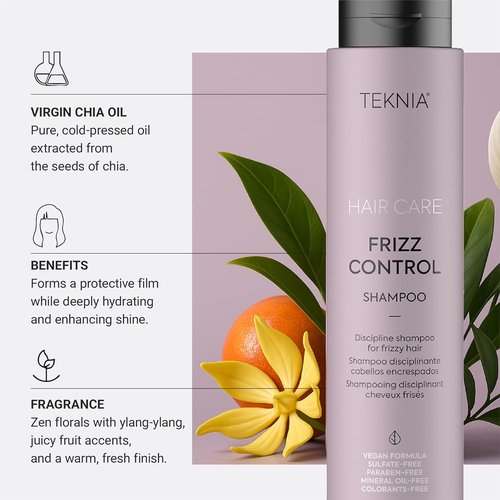 LAKMÉ Teknia Frizz Control Shampoo - Anti-Frizz Solution for Curly or Frizzy Hair, 300ml