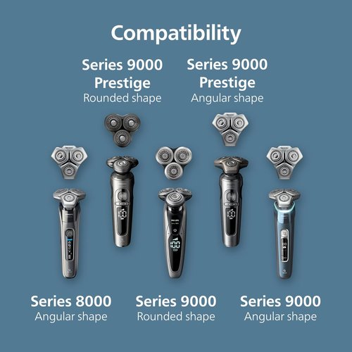 Philips Norelco Replacement Shaving Heads - Compatible with S9000 & 9000 Prestige | Latest SH91/52 Model