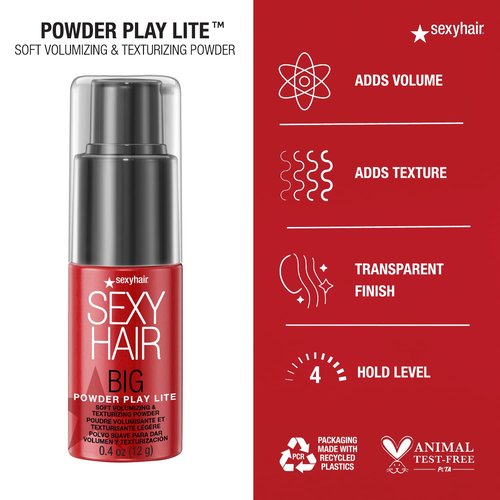SexyHair Big Powder Play Lite Soft Volumizing & Texturizing, 0.4 Oz | Up to 50% More Volume | Lightweight | Invisible