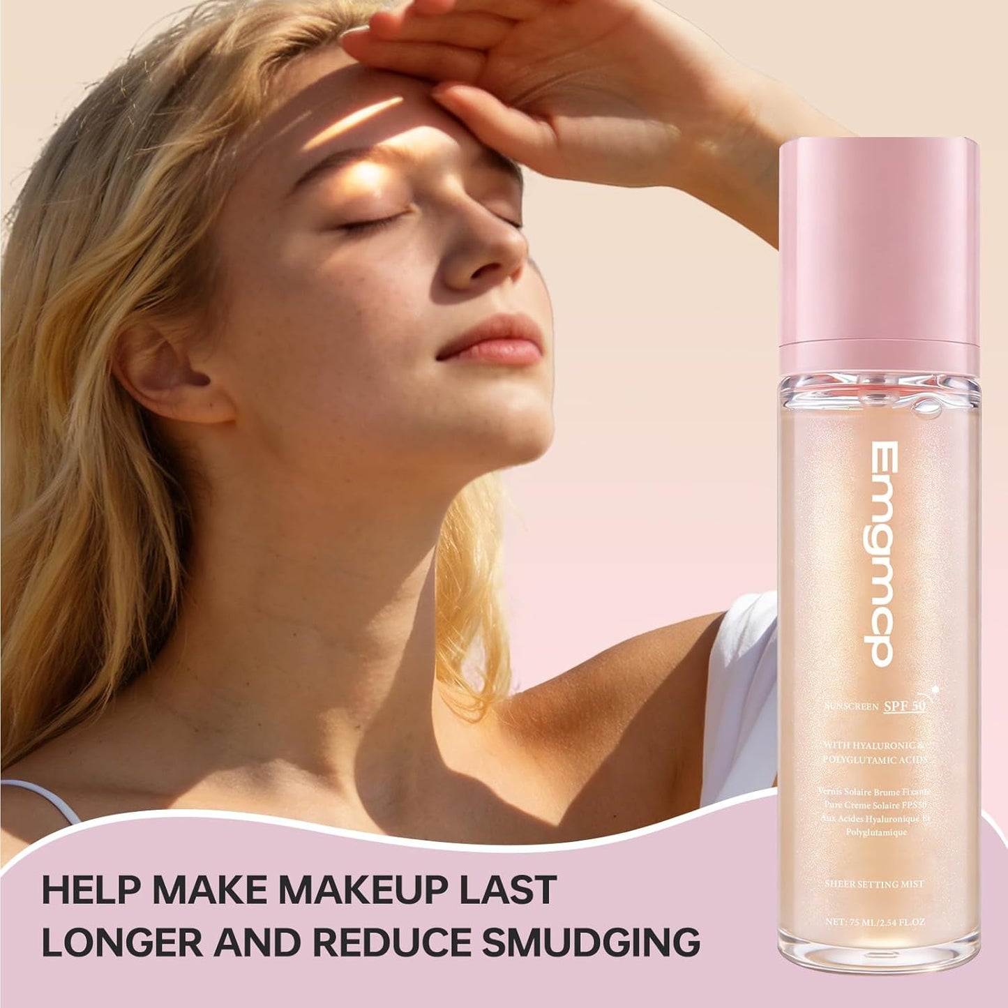 Skiennix Sheer Setting Mist Sunscreen SPF 50 - Hydrating Shimmering Body Oil Mist for Face & Body (1pc)