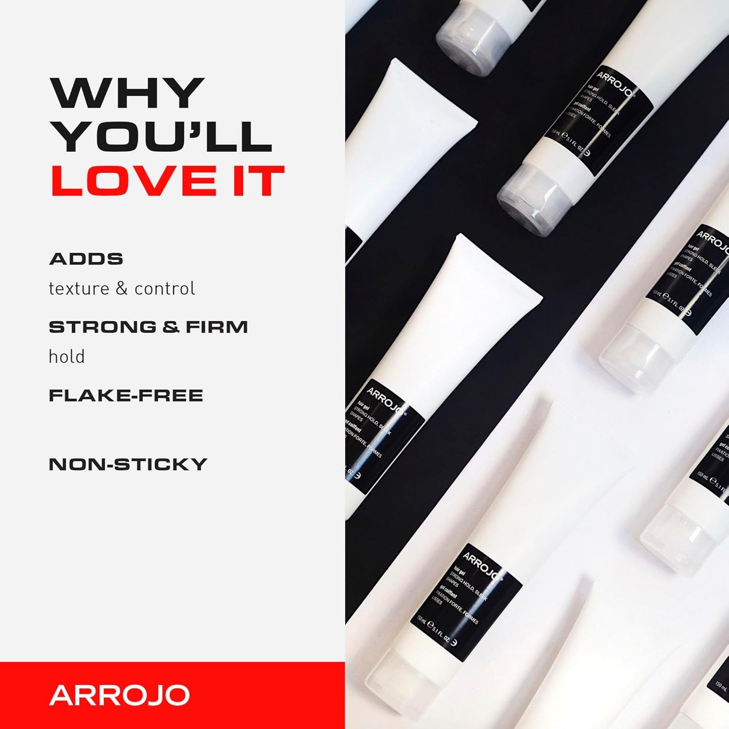 ARROJO Hair Gel - Strong Hold Styling Gel for All Hair Types | 1 Fl Oz