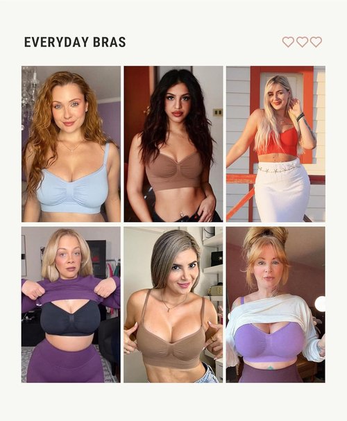 FeelinGirl Bralettes for Women - Comfortable Seamless Bras with Support | No Underwire Design