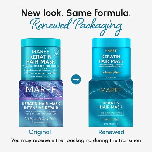 MAREE Deep Conditioning Hair Mask - Keratin Treatment for Damaged Hair Repair & Hydration | Moisturizing for Dry, Curly Hair