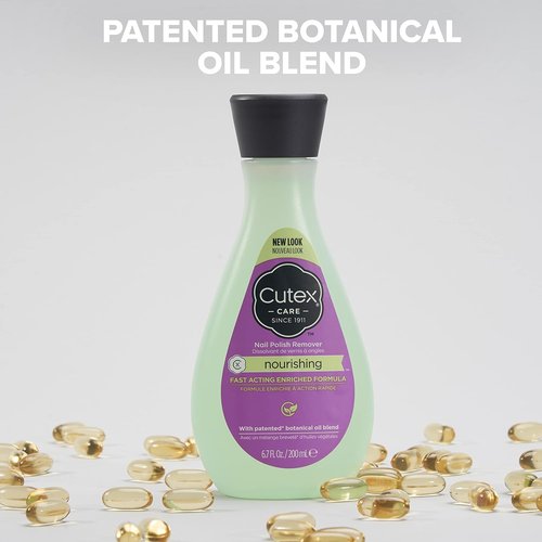 Cutex Nail Polish Remover - Nourishing Formula with Vitamins E & Apricot Oil | 6.76 Fl Oz (Pack of 2)
