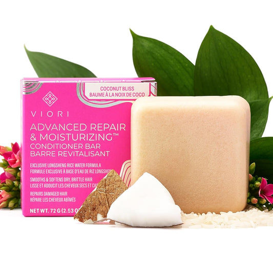 Viori Coconut Bliss Conditioner Bar - Advanced Repair & Moisturizing Formula - All-Natural, Handcrafted Hair Care