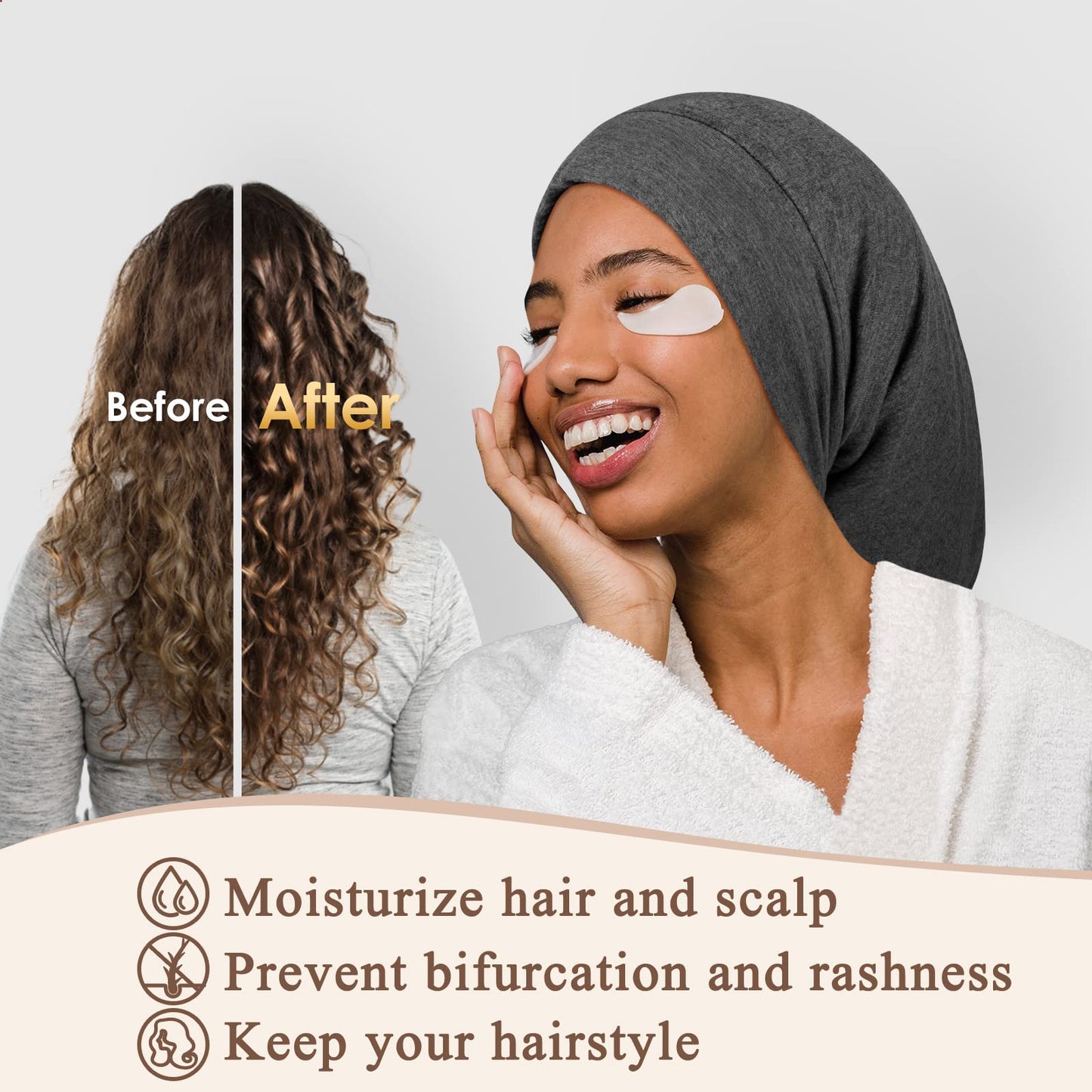 OLESILK 100% Silk Dreadlock Cap, Silk Bonnet for Long Hair, Braid Bonnet for Sleeping, Extra Large Bonnet for Women&Men, Loc Cap Hair Cover