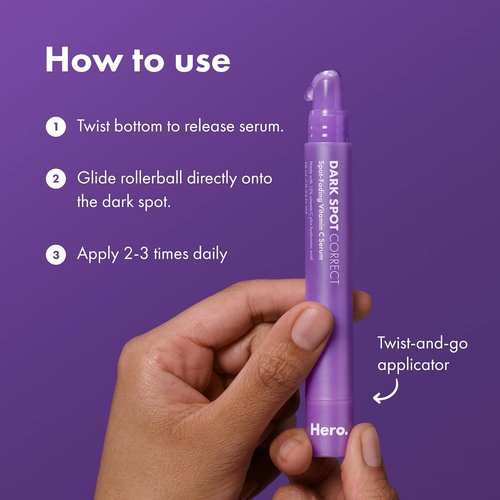 Hero Cosmetics Dark Spot Corrector - 15% Vitamin C & Hyaluronic Acid Serum | 10mL for Fast Blemish Mark Fading