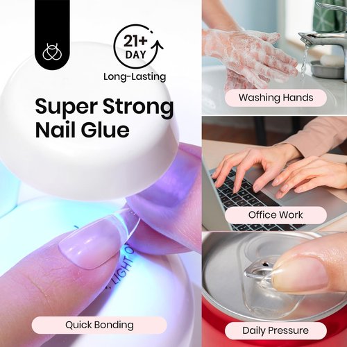 Beetles 2Pcs 15ml HEMA-Free Nail Glue Builder Nail Gel Set, Clear Builder for Nail Strengthener Thickening Building Apex Extension for Beginners & DIY Salon Manicure Gift for Women, U V Light Required