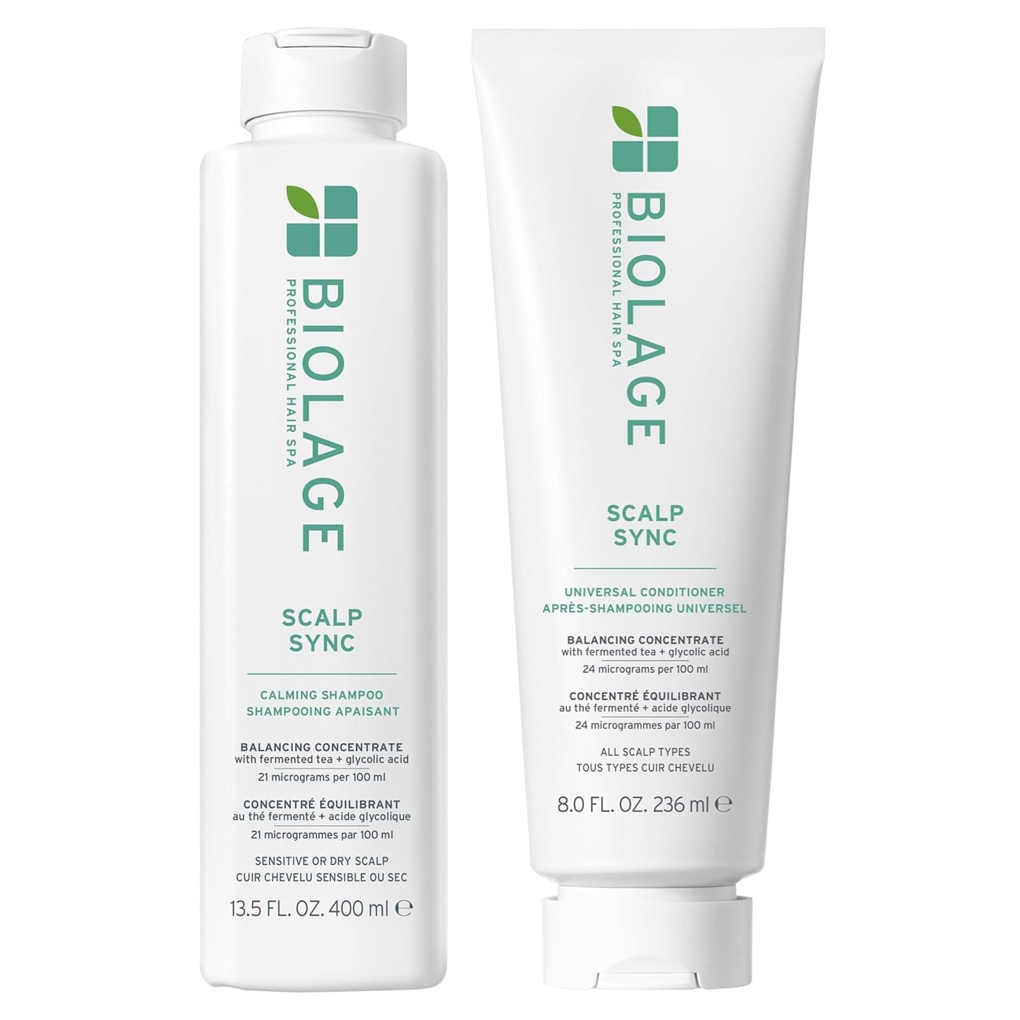 Biolage Scalp Sync Calming Shampoo & Conditioner Set - Hydrating Formula for Dry, Sensitive Scalps | Vegan & Paraben-Free