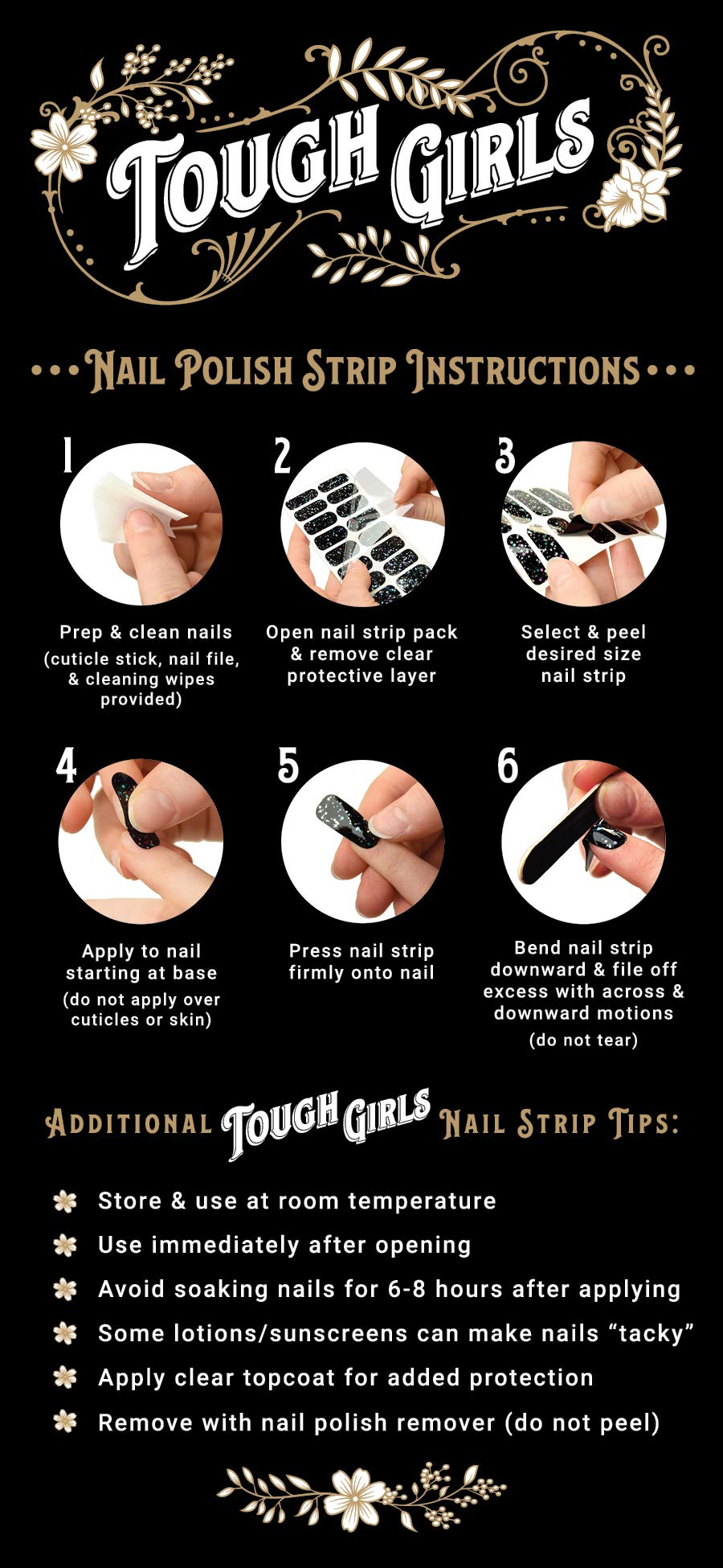 TOUGH GIRLS | 20 Exquisite Gel Nail Polish Strips w/Application Accessories - No UV/LED Lamp Required (Turquoise, Silver Glitter & Gold Lines)
