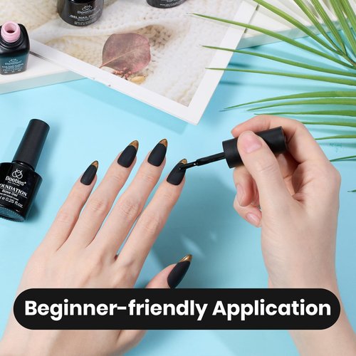Beetles Black Gel Nail Polish -15ml Audrey Black Gel Polish Soak Off UV LED Needed Nail Art Manicure Salon DIY Design at Home Gifts for Woman