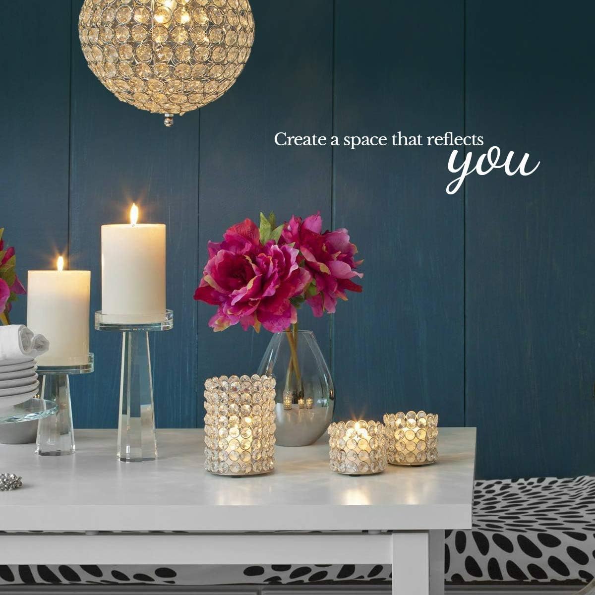 Serene Spaces Living Glass Urn Vase - Decorative Pedestal for Floral Centerpieces | 7.5" Tall, 4.5" Diameter