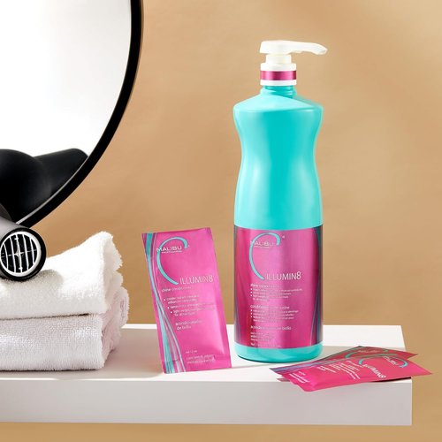 Malibu C ILLUMIN8 Shine Conditioner - Lightweight, Non-Greasy Formula for All Hair Types | Enhance Shine & Manageability