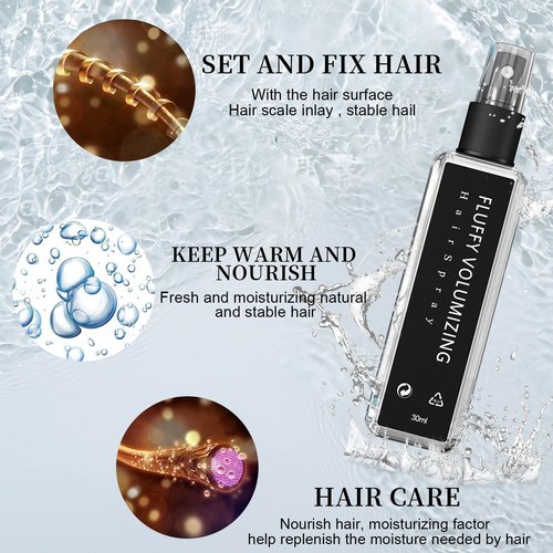 Glee Ice Volumizing Thickener Spray - Extra Volume Styling Gel & Hairspray for Fine Hair (2PCS)