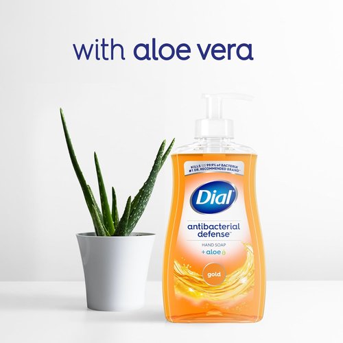 Dial Antibacterial Liquid Hand Soap - Aloe Gold Scent, 11 Fl Oz (Pack of 4) | Gentle Dermatologist-Tested Formula