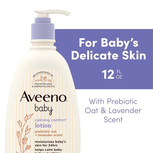 Aveeno Baby Calming Comfort Lotion - Moisturizing Lavender & Vanilla, Non-Greasy, 12 fl. oz