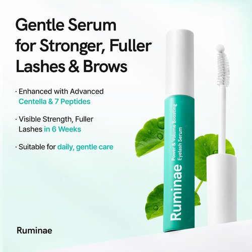 Korean Eyelash Growth Serum - Eyebrow Enhancer for Longer, Thicker Lashes | Biotin & Peptides | 0.3 fl oz (10 ml)