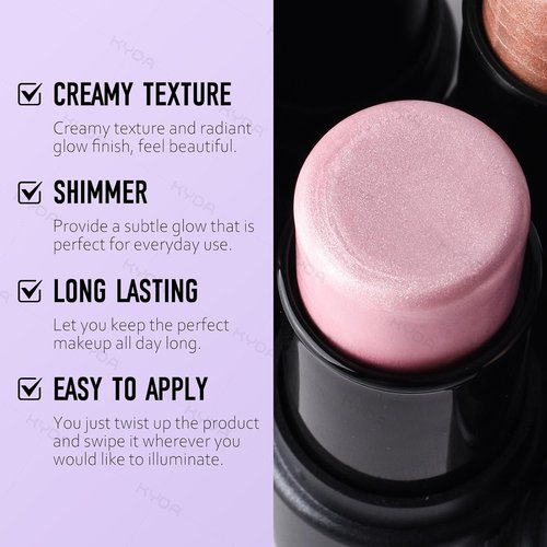 Ownest Shimmer Glow Highlighter Stick - Buildable & Blendable Cream Illuminator for Face & Body | Hydrating Radiance Balm
