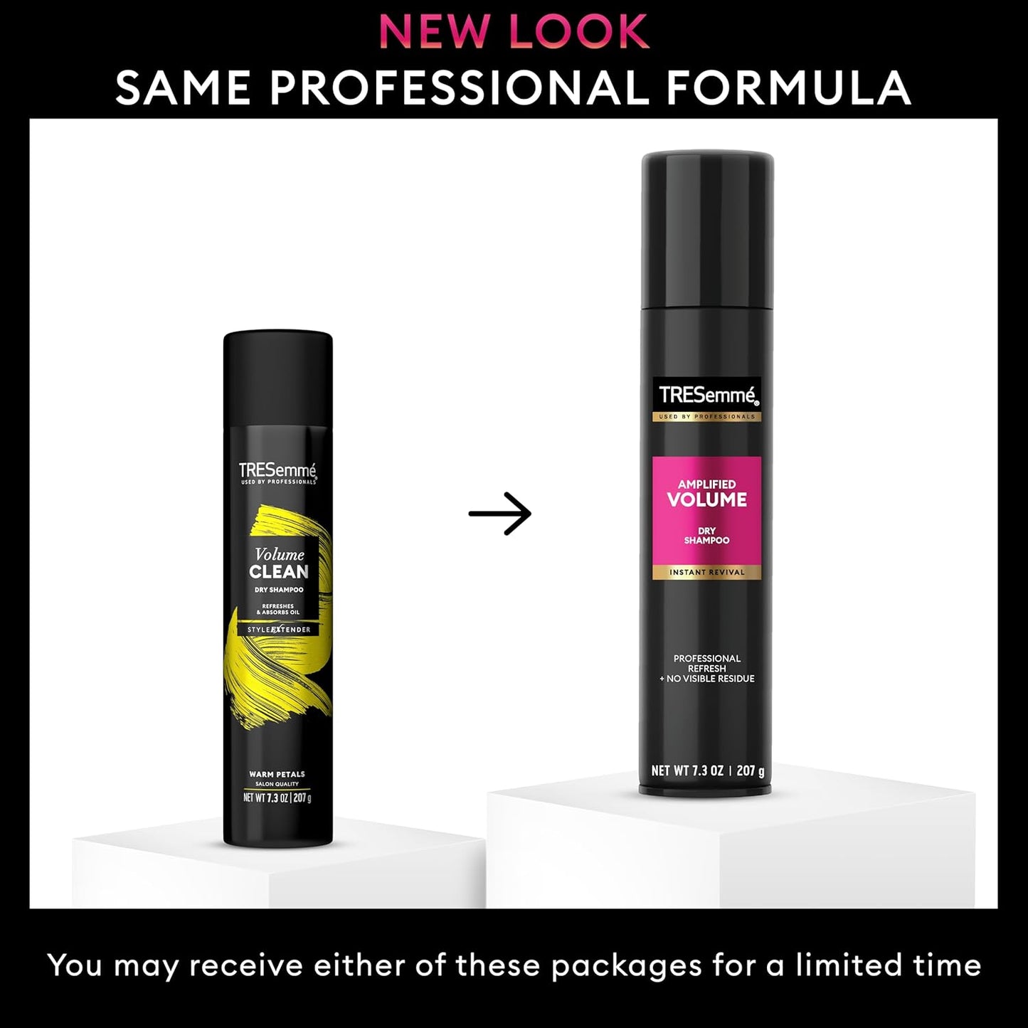 TRESemmé Dry Shampoo Spray, Volume Clean 6-Pack – Refreshes & Absorbs, Warm Petals, 7.3 Oz Ea