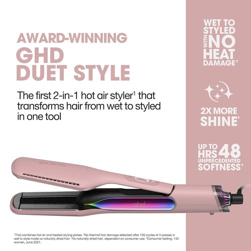 GHD Duet Style - 2-in-1 Flat Iron Hair Straightener & Dryer | Effortless Styling with No Heat Damage | Enhanced Shine