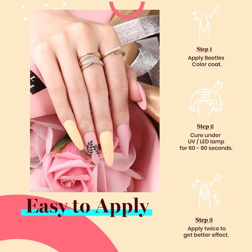 Beetles Yellow Gel Polish - Lemon Chiffon 15ML/0.51Fl Oz, Pastel Yellow Gel Nail Polish, Soak Off UV LED Lamp Pastel Nails Art, Long-Lasting Manicure Salon DIY Home Easter Spring Nails