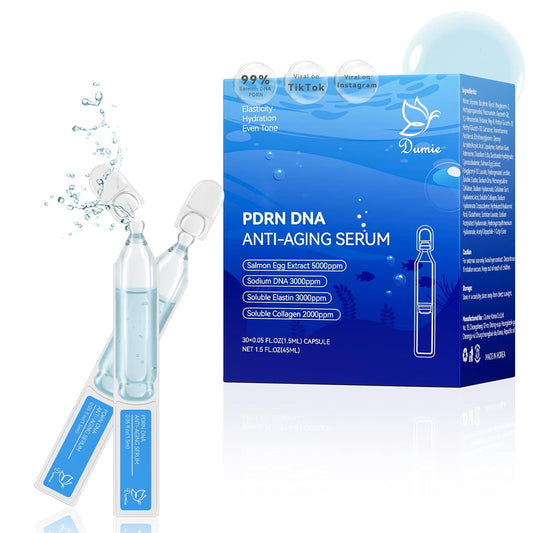 Skiennix Salmon DNA Anti-Aging Serum - 5000ppm Salmon Egg DNA & 2000ppm Collagen | Korean Skincare for Radiance & Wrinkles, 0.05 fl. oz x 30e