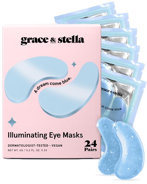 grace & stella Under Eye Mask - Christmas Gifts for Women, Christmas Gifts for Mom - Reduce Dark Circles, Puffy Eyes, Undereye Bags, Wrinkles - Gel Under Eye Patches - Vegan