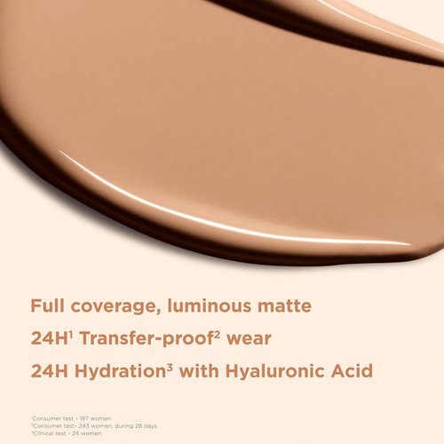 Clarins Skin Illusion Foundation - Longwear Full Coverage with Luminous Matte Finish | 24H Hydration | 1 Fl Oz