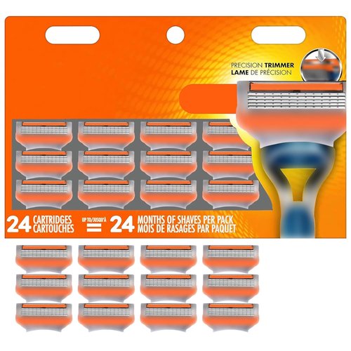 Gillette Fusion 5 Razor Blades - 24 Premium 5-Layer Stainless Steel Refills for Smooth Shaving
