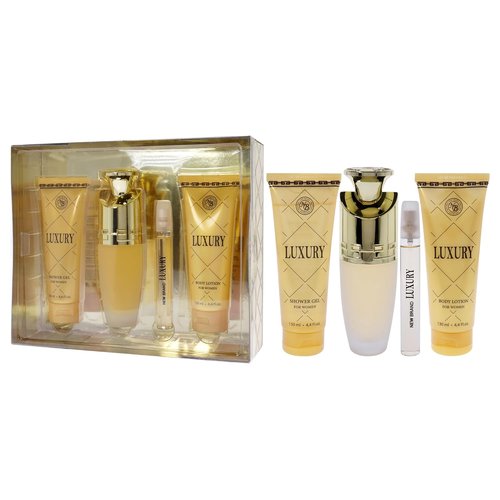New Brand Luxury - Women's 4 Pc Gift Set with 3.3oz EDP Spray, Shower Gel & Body Lotion