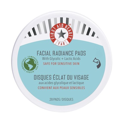 First Aid Beauty Facial Radiance Pads - Exfoliating AHA Treatment | 28 Count for Glowing Skin