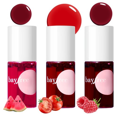 bayfree Lip Tint Stain Set, Korean Water Tint Lightweight Non-sticky, Waterproof Long Lasting Liquid Blush & Lip Stain, Transfer-Proof, Matte Finish Lip Color Makeup (fruit platter)