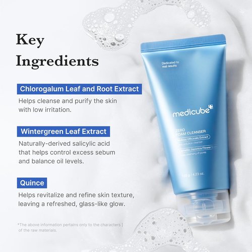 Medicube Facial Cleanser - Zero Foam Cleanser for Sensitive Skin | Hydrating Daily Cleanser, 4.23 oz