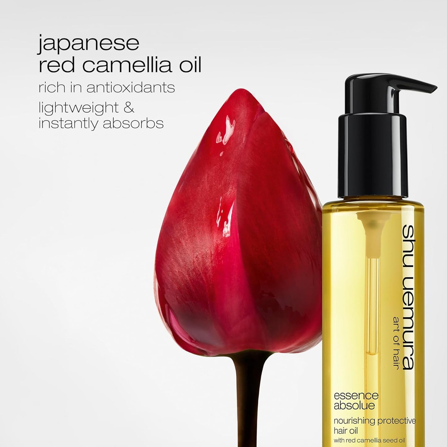 Shu Uemura Art of Hair Essence Absolue Nourishing Hair Oil - Lightweight, Hydrating & Frizz-Reducing with Japanese Camellia Oil