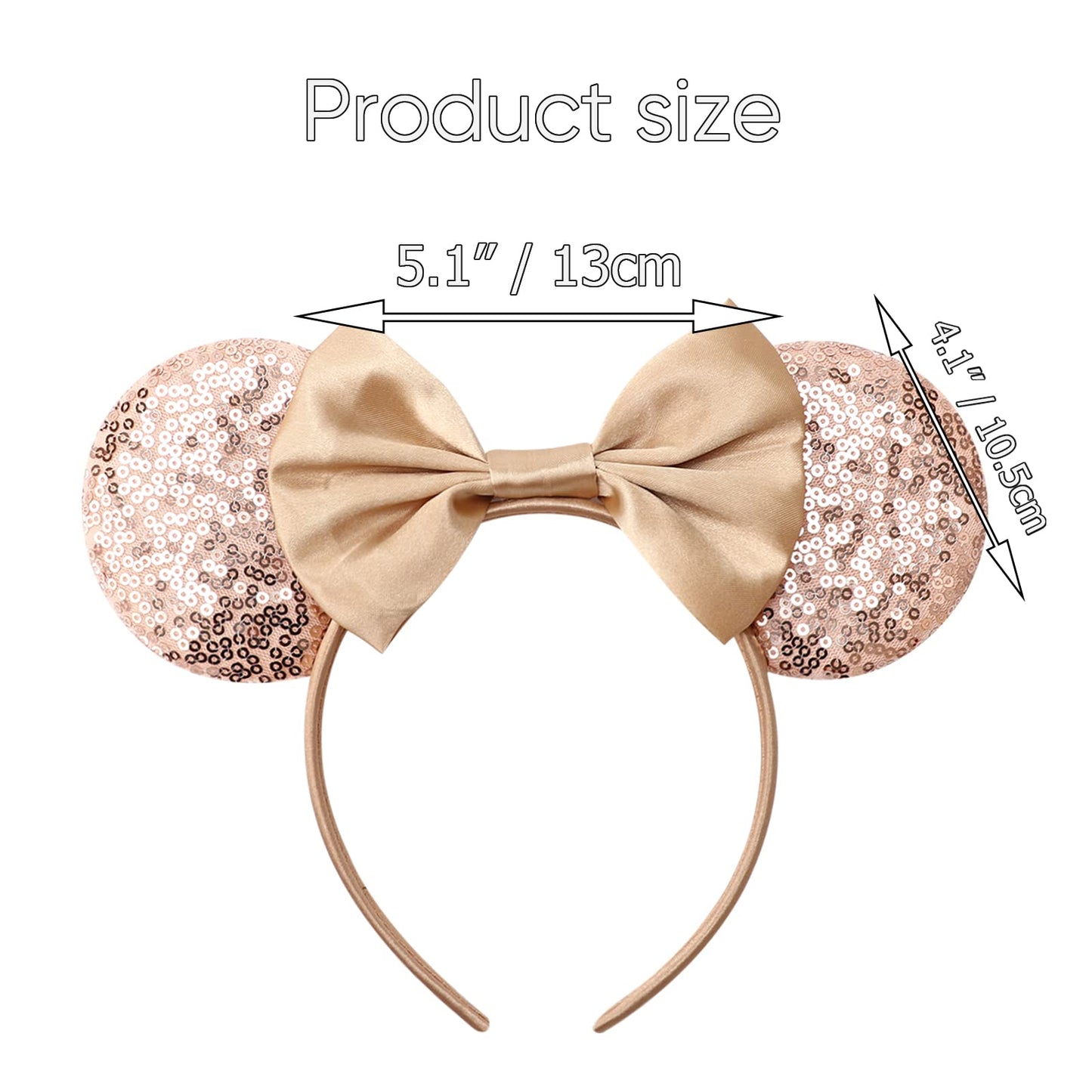 AQOKKA 1 Pcs Mouse Ears Headbands with Bow for Birthday Party, Hair Hoop Party Decoration Cosplay Costume Hair Accessories for Women & Girls