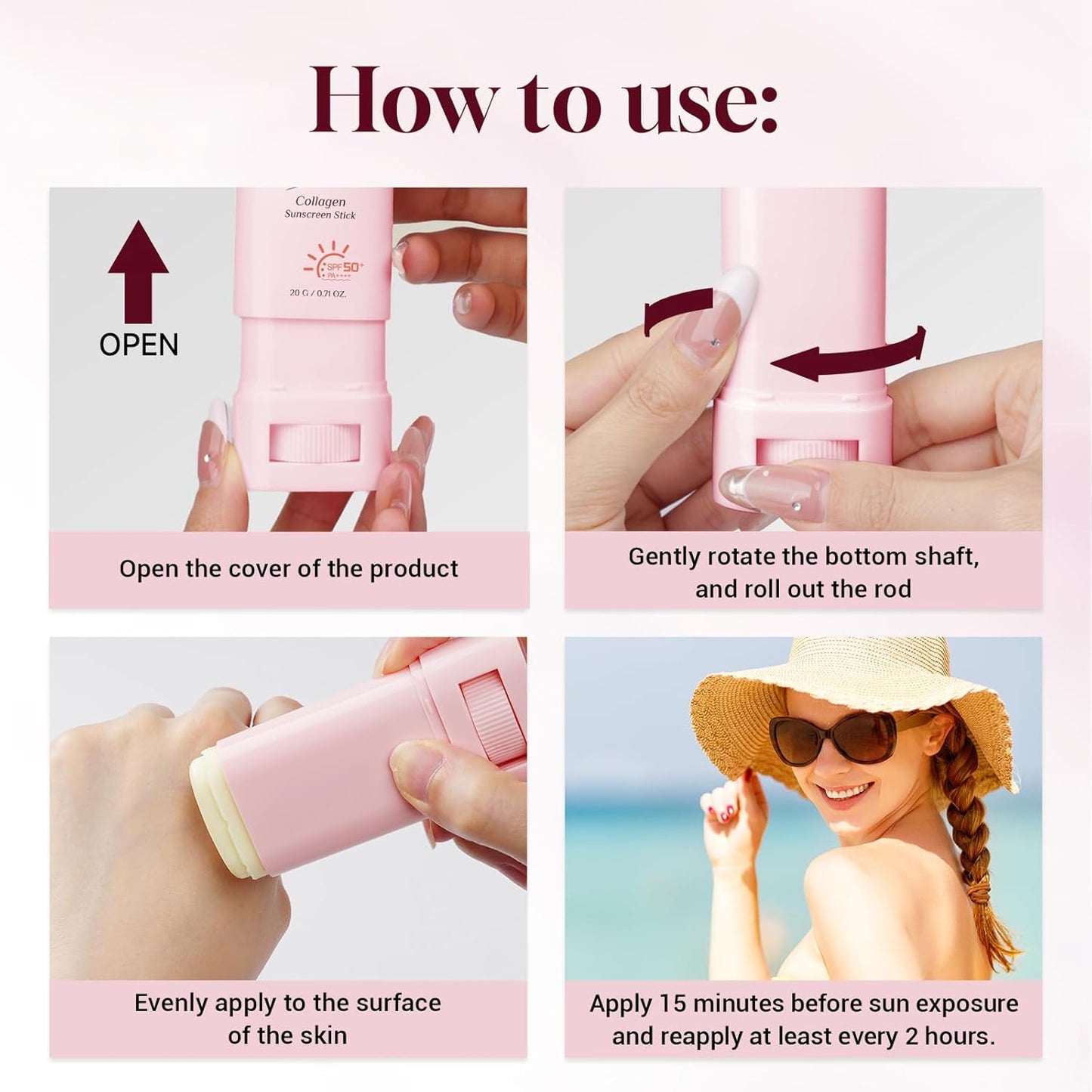 Skiennix No Cast Sunscreen Stick - SPF PA50++++ Collagen Formula for Soothing Moisture | Matte Finish for Face & Body