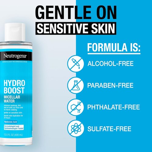 Neutrogena Hydro Boost Micellar Water - Hydrating Cleansing Solution for Sensitive Skin | 13.5 fl oz