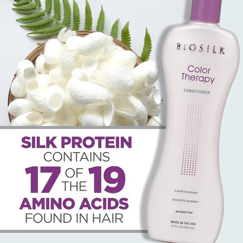 BioSilk Color Therapy Conditioner - Replenishes Moisture & Protects Color - 12 Oz, Sulfate-Free & Cruelty-Free