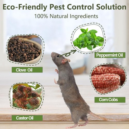 Mouse Rodent Repellent - Peppermint Oil Balls | Plant-Based Deterrent for Mice, Rats & Bugs - 24 Pack