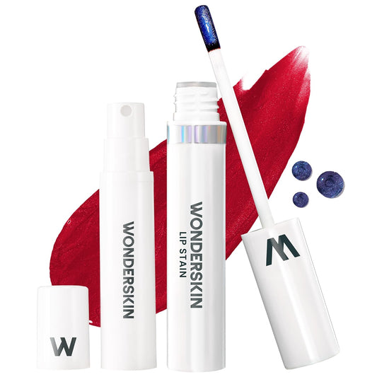 Wonderskin Wonder Blading Lip Stain Kit - Long-Lasting, Waterproof Red Tint | Peel Off Masque (Divine)