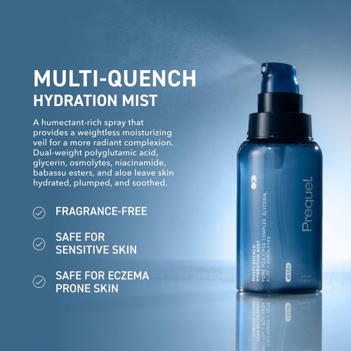 Prequel Skin Multi-Quench Hydration Mist - Moisturizing Face Spray with Niacinamide & Aloe for Smoother Skin - Fine Mist Hydrating Formula
