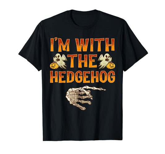 I'm With The Hedgehog Shirt Costume Funny Halloween Couple T-Shirt