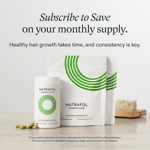Nutrafol Women's Hair Growth Supplements, for Women 18-44 Years Old, Clinically Tested for Visibly Thicker, Stronger Hair, 100% Vegan Ingredients, Dermatologist Recommended - 1 Month Supply, 1 Pouch